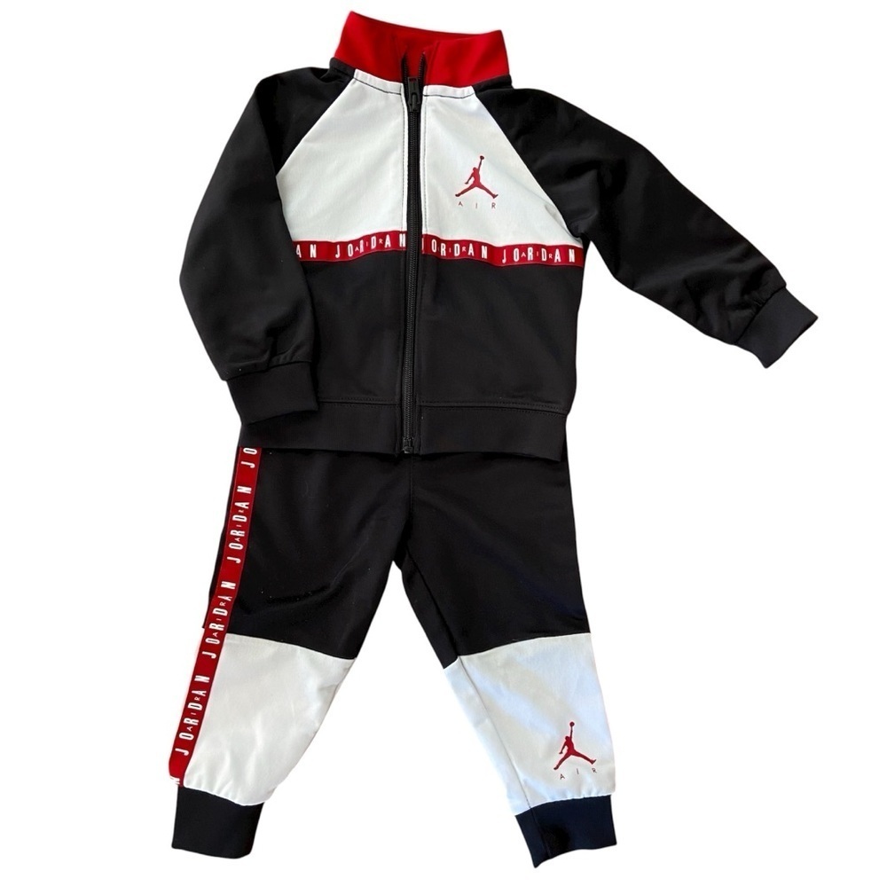 Jordan Jumpman Air Blocked Tricot Set Boys' Toddler Black/White/Red 18 month